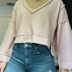 urban outfitters BDG pink slightly cropped long sleeve